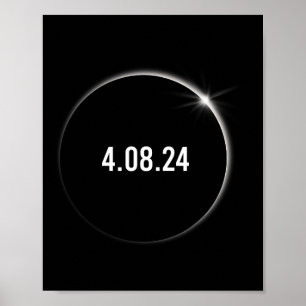 Poster Total América 04.08.24 Eclipse Solar Total 2024