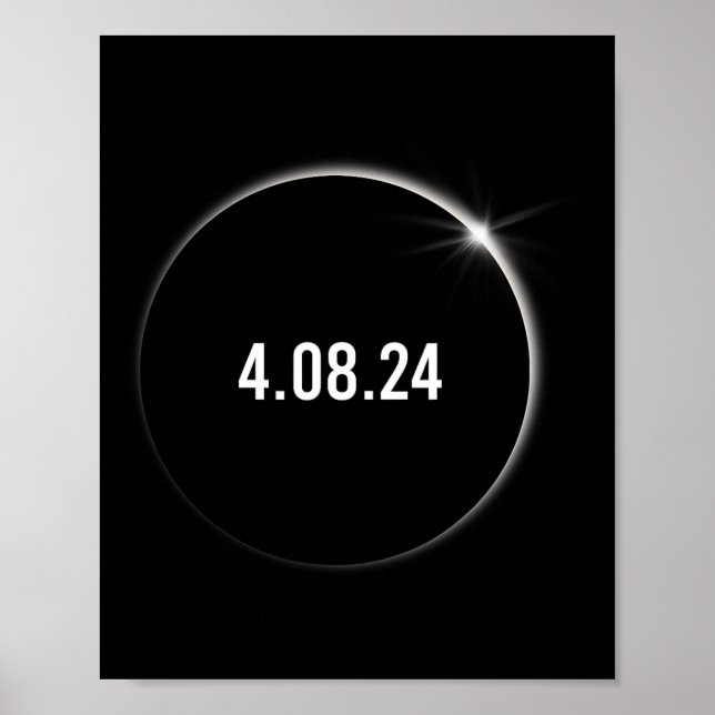 Poster Total América 04.08.24 Eclipse Solar Total 2024 (Frente)