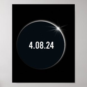 Poster Total América 04 08 24 Eclipse Solar Total 2024