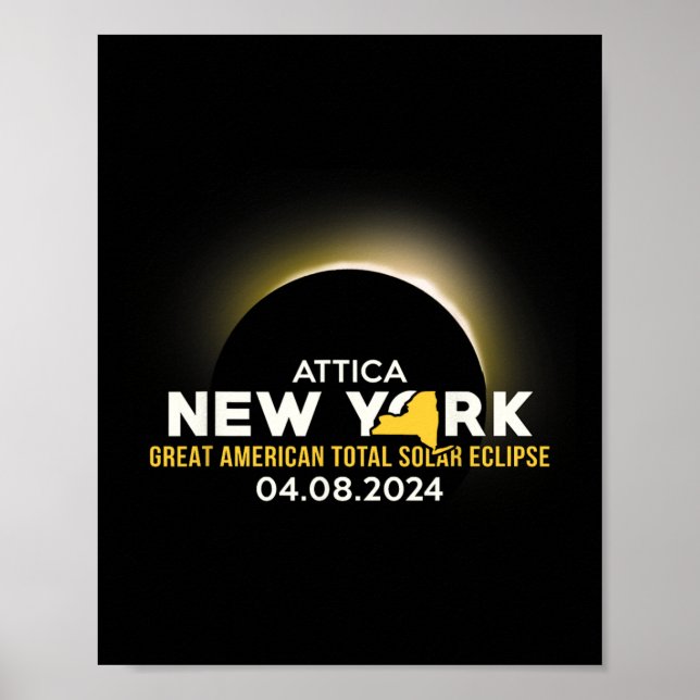 Poster Total América 04 08 24 Eclipse Solar Total 2024 (Frente)