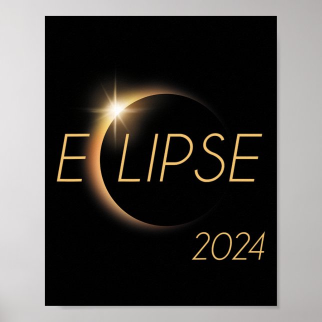 Poster Total América 04 08 24 Eclipse Solar Total 2024 (Frente)