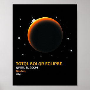 Poster Total América 04 08 24 Eclipse Solar Total 2024