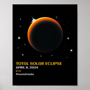 Poster Total América 04 08 24 Eclipse Solar Total 2024