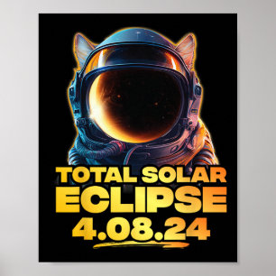 Poster Total América 4.08.24 Eclipse Solar Total Cat 2