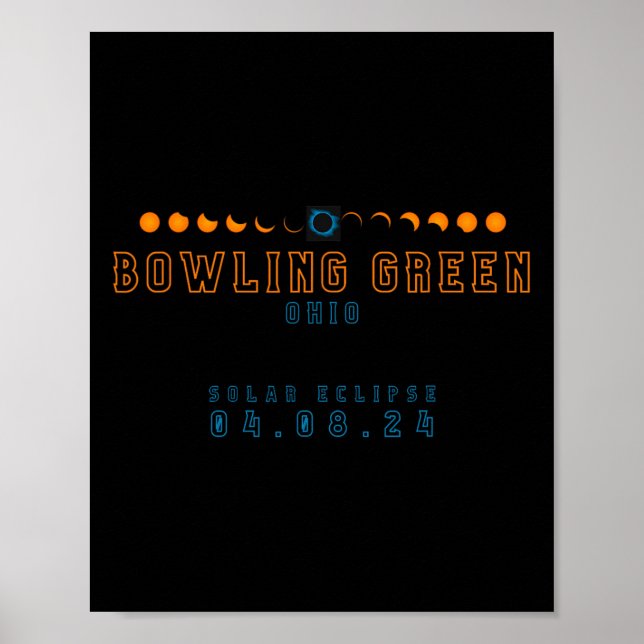 Poster Total de Boliches Solares Eclipse Green Ohio 04.08 (Frente)