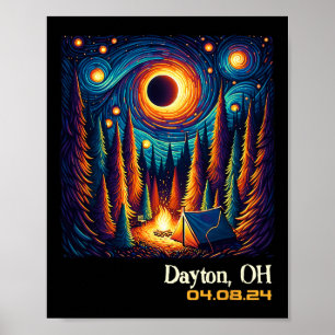 Poster Total de Eclipse Solar Dayton Ohio