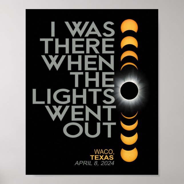Poster Total de Eclipse Solar do Waco 2024 (Frente)