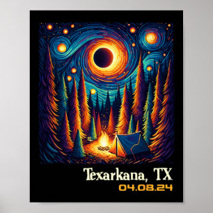 Poster Total de Eclipse Solar Texarkana Texas