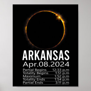 Poster Total do Eclipse Solar abril 8 2024 Calendário do