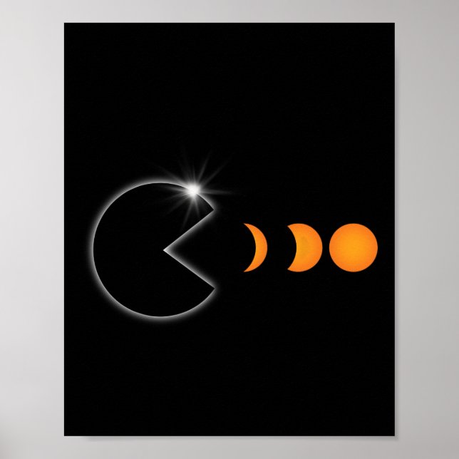 Poster Total do Eclipse Solar abril 8 2024 Fases Diversas (Frente)