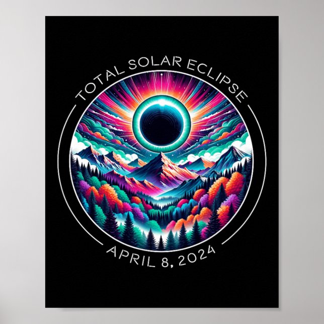 Poster Total do Eclipse Solar Artsy Totalidade Colorida L (Frente)