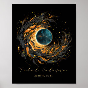 Poster Total do Ventilador do Ventilador do Eclipse Solar