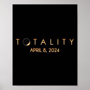 Poster Total Eclipse Solar 04 08 2024 Totalidade
