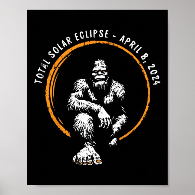 Poster Total Eclipse Solar Abril 8 2024 Totalidade (Frente)
