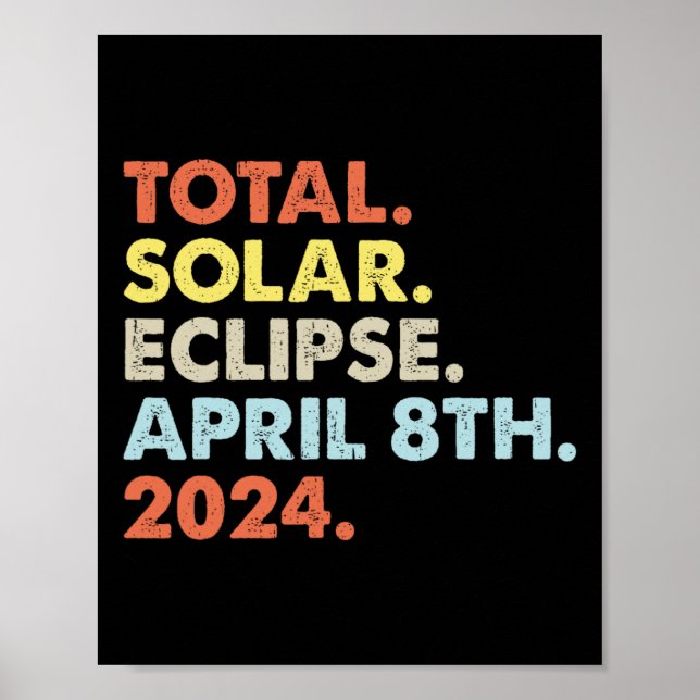 Poster Total Eclipse Solar Astron Totalidade abril 8 de 2 (Frente)
