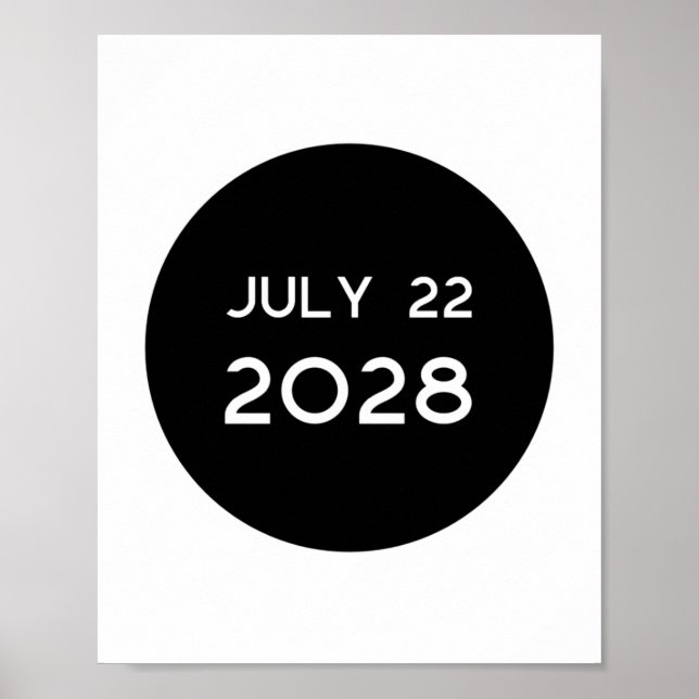Poster Total Solar Eclipse 2028 New Zealand  (Frente)