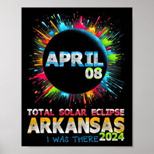 Poster Total Solar Eclipse Arkansas 2024 Totalit Colorido