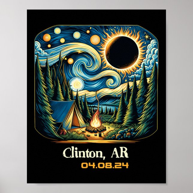 Poster Total Solar Eclipse Clinton Arkansas 1 (Frente)