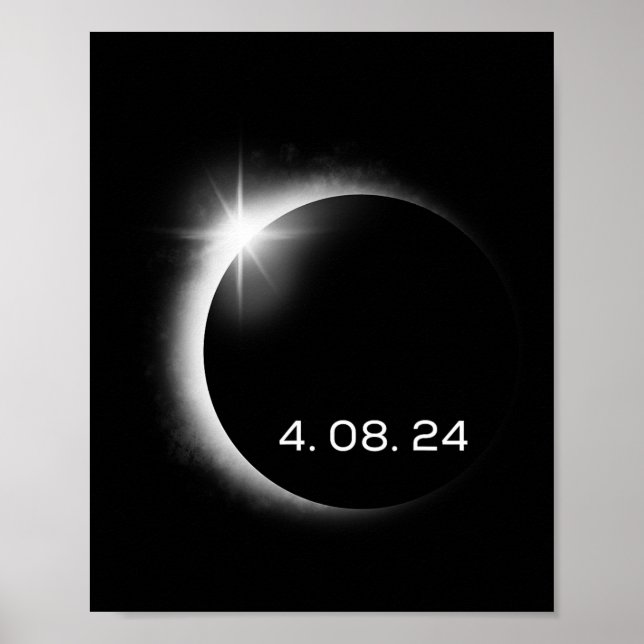 Poster Total Solar Eclipse Primavera de 8 de abril de 202 (Frente)