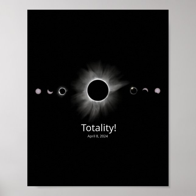 Poster Totalidade do Eclipse Solar 2024 (Frente)