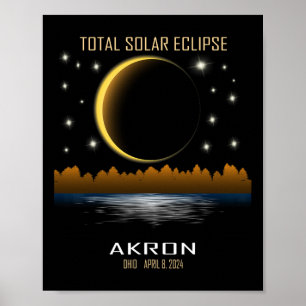 Poster Totalidade do Eclipse Solar Total 2024