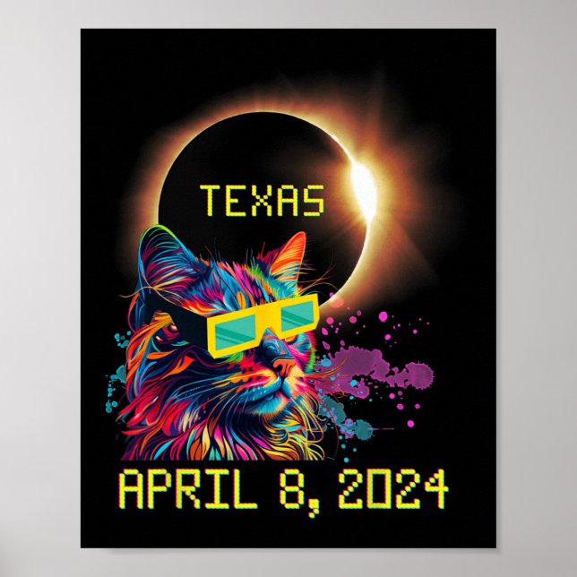 Poster Totalidade Total Eclipse Solar Cat. 8 de abril de  (Frente)