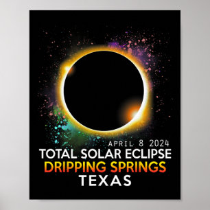 Poster Totalidade Total Solar Eclipse Total do Texas 2024