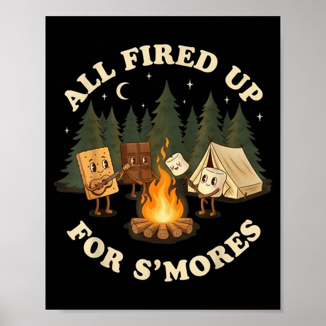 Poster Totalmente animado para smores design engraçado de (Frente)