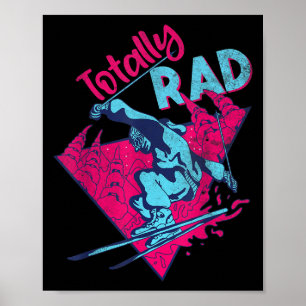 Poster Totalmente Rad, Retro Ski Vintage 80s 90s Esquiand
