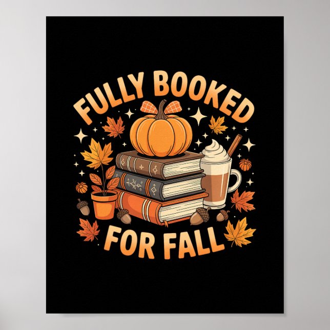 Poster Totalmente Reservado Para Livros de Outono Abóbora (Frente)