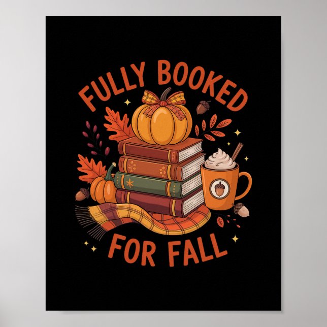 Poster Totalmente Reservado Para Livros de Outono Abóbora (Frente)
