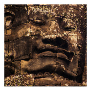 Póster Tótem de Buda Angkor Wat Camboja Poster de Arte Qu