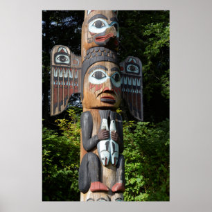 Póster Totem Pole Close-Up, Alasca