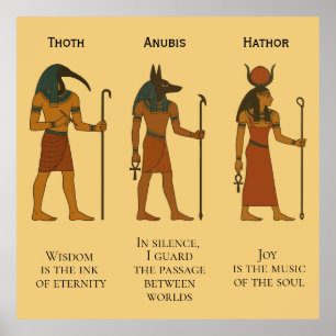 Poster Toth, Anúbis & Hathor - Divindade do Antigo Egito
