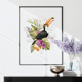 Poster Toucan Parrot Watercolor Art