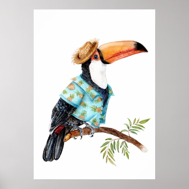 Poster Toucano na camisa do Havaí (Frente)