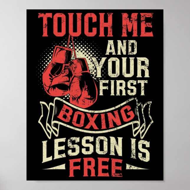 Poster Touch Me And Your First Boxing Lesson Is Free  (Frente)