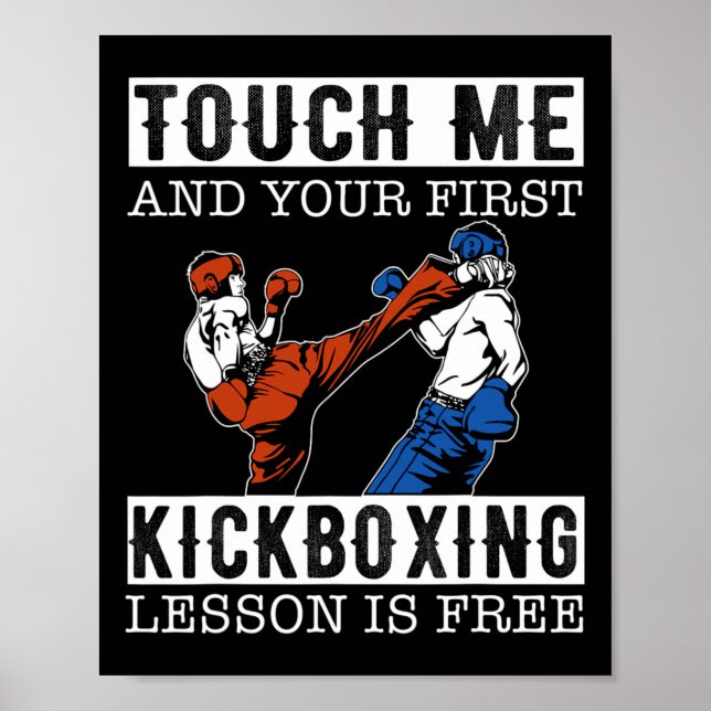 Poster Touch Me And Your First Kickboxing Lesson Is Free  (Frente)