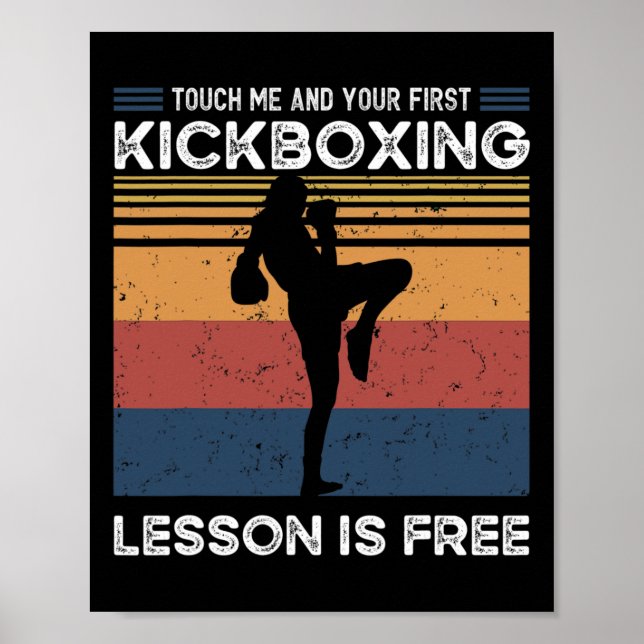 Poster Touch Me And Your First Kickboxing Lesson Is Free  (Frente)