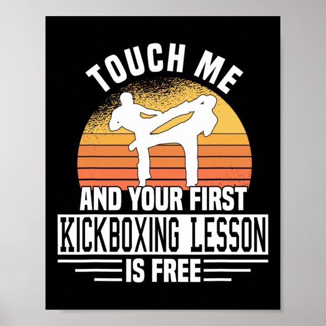 Poster Touch Me And Your First Kickboxing Lesson Is Free  (Frente)