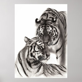 Poster Touch - Trabalho de arte de Tigre Original Pintado