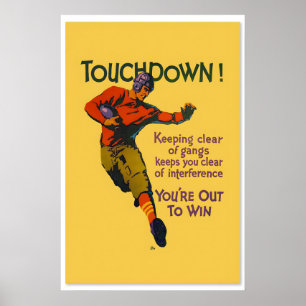 Poster Touchdown! - Incentivo de Trabalho Temático de Fut
