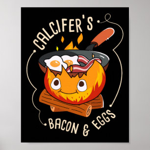 Poster Toucinho e Ovo de Calcifer I Cozinha de Acampament