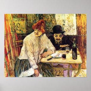 Póster Toulouse-Lautrec - A la Mie no restaurante