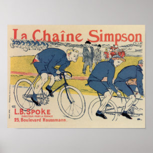 Poster Toulouse-Lautrec, anúncio de ciclismo de vintagem