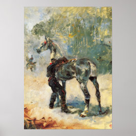 Poster Toulouse-Lautrec - Artileryman Saddling Suas Horas