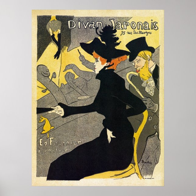 Póster Toulouse Lautrec: Divan Japonês (salão musical) (Frente)