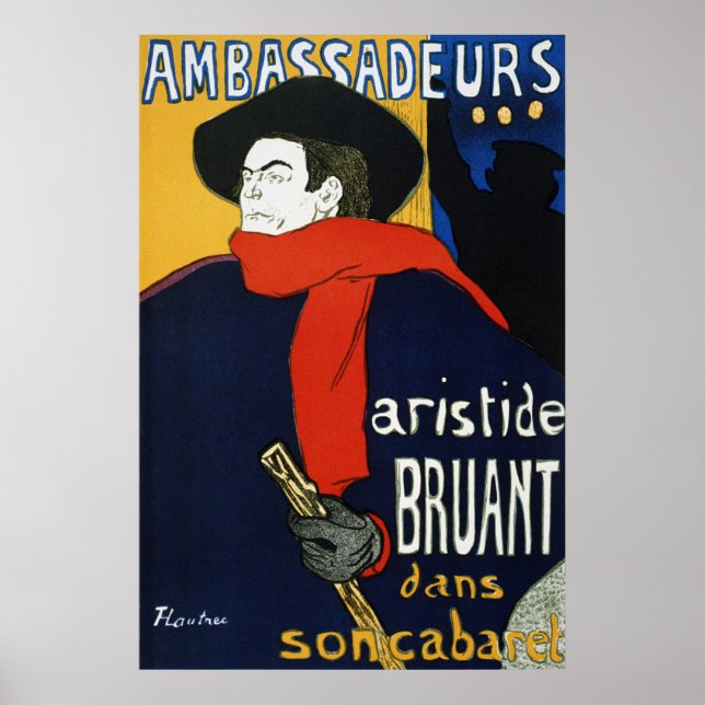 Póster Toulouse-Lautrec embaixadores Aristide Bruant (Frente)