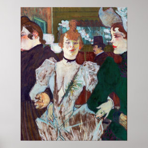 Poster Toulouse-Lautrec - La Goulue chegando ao Rouge