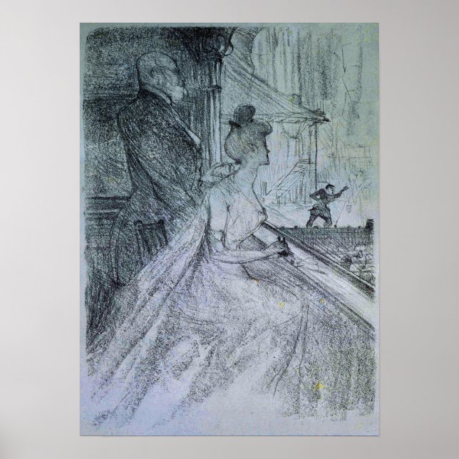 Poster Toulouse-Lautrec - La Loge, Uma Performance de Fau (Frente)